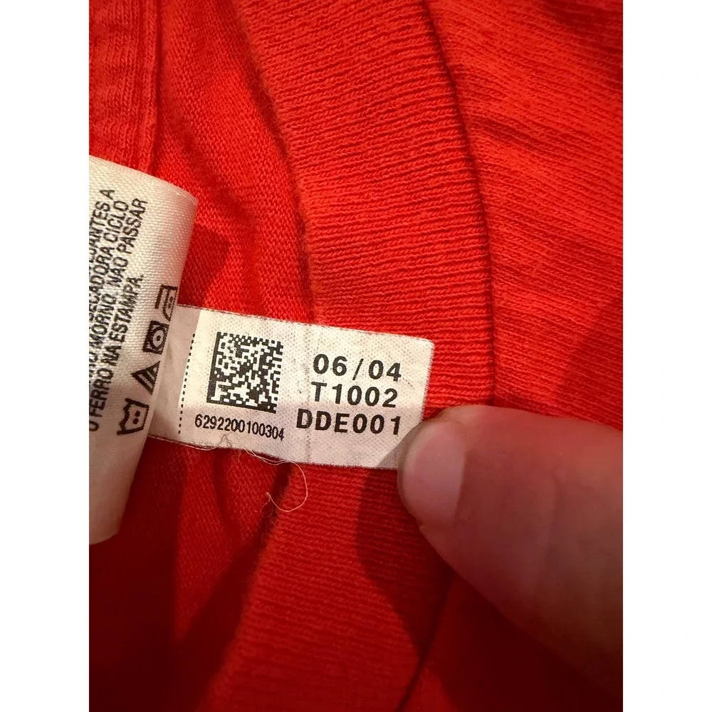 Vintage Y2K 2004 Adidas Long Sleeve T-Shirt Orange Striped Logo Mens 2XL DDE001